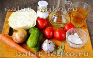 Салат на зиму с капустой и огурцами: вкусные рецепты Соленые огурцы с капустой на зиму рецепты